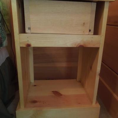 Lot 109: Natural Pine Bedside Stand with Drawer