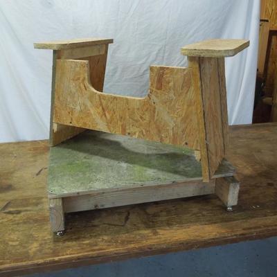 Lot 194: Vintage Long Wood Folding Table and 2 Platforms