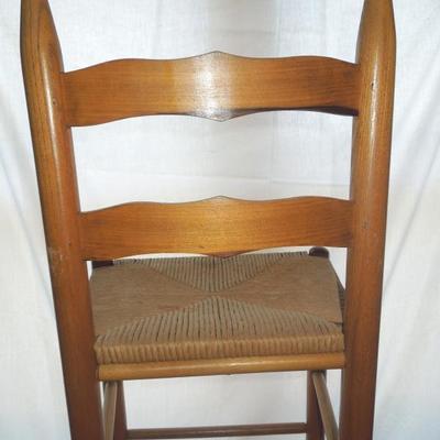 Lot 22: Ladder Back Rush Seat Raised Stool