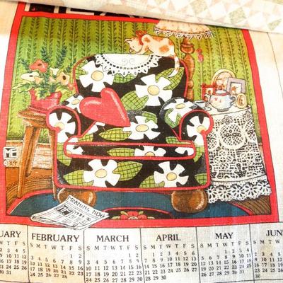 Lot 23: Fourty Linen Wall Calendars 1979 - 2017 for Crafting