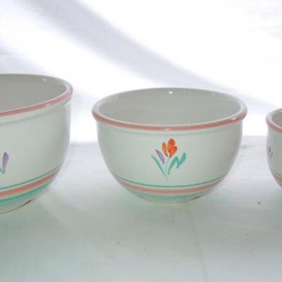 Lot 180: Three Nesting Ceramic Decorative Mixing Bowls