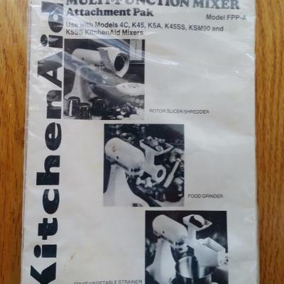 Lot 248: Kitchen Aid Multi Function Mixer with Attachment Pak FPP-A