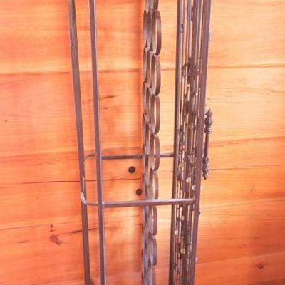 Lot 41: Tall  Iron Gated Wine Rack w/ Grape Clusters