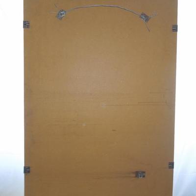 Lot 26: Hanging Mirror Vintage 42 x 28 Mounted Unframed Beveled 