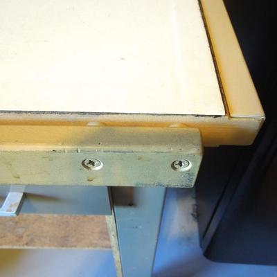 Lot 160: Hamilton Office Drafting Table Workbench with Adjustable Swivel Chair