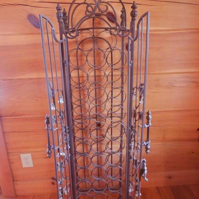 Lot 41: Tall  Iron Gated Wine Rack w/ Grape Clusters