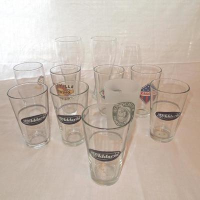 Lot 66: 12 Collectible Beer Glasses Various Sizes