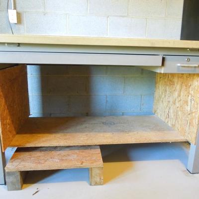 Lot 160: Hamilton Office Drafting Table Workbench with Adjustable Swivel Chair