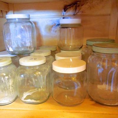 Lot 91: Huge Glass Wide Mouth Storage Jar Lot x 13