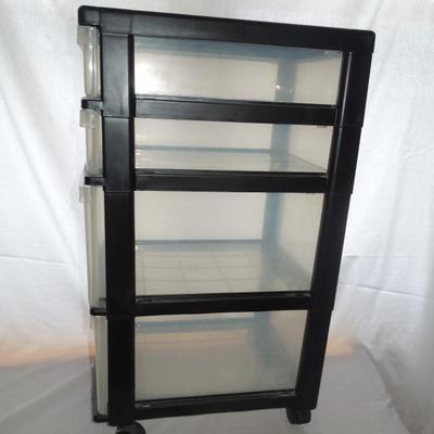Lot 21: FourDrawer Rolling Plastic Storage Carts