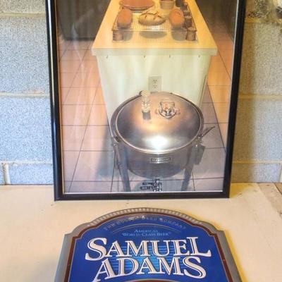 Lot 157: Collectible Hanging Beer Art: Samuel Adams Metal Sign
