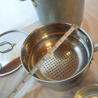 Lot 79: All Clad Stainless Cookware with Stock Pot, etc.