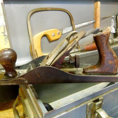 Lot 205: Large Vintage Metal Craftsman Tool Box Full of Vintage Tools