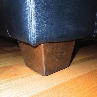 Lot 45: Black Bonded Leather Tufted Couch Ashely Furniture 