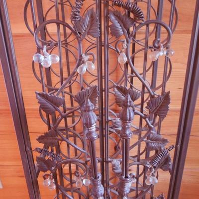 Lot 41: Tall  Iron Gated Wine Rack w/ Grape Clusters
