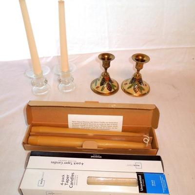 Lot 76: Candles, Candlesticks and Drip Protectors