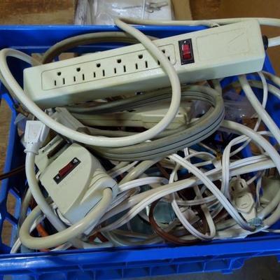 Lot 209: Large Group of Electrical Cords, Power Strips and Light