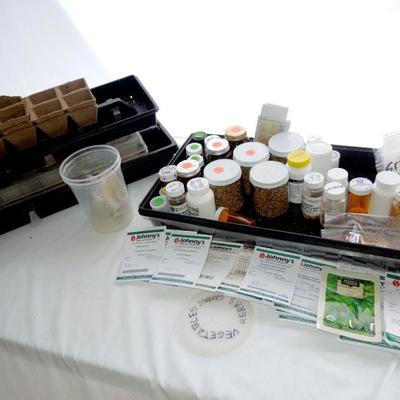 Lot 191: Group of Seeds, Germinating and Starter Trays