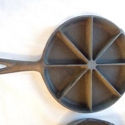 Lot 96: Six Cast Iron Skillets 15" - 6"  and 14" Wok