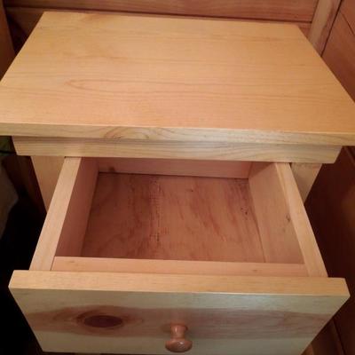 Lot 109: Natural Pine Bedside Stand with Drawer