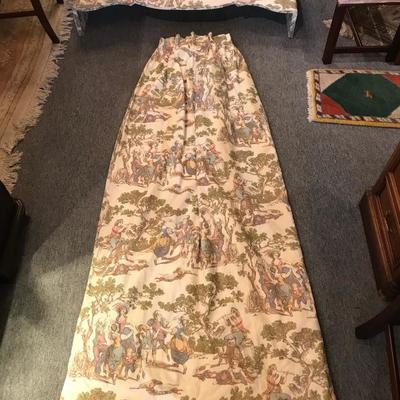 Lot 30-Lot of Toile de Jouy Upholstered Cornices and Drapes