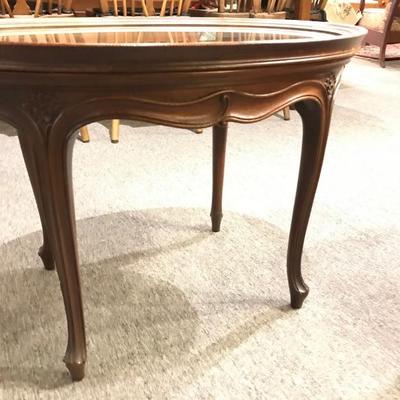 Lot 140-Vintage Mahogany French Style Oval Tray Top Coffee Table