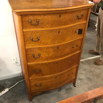 Lot 13-Victorian Bird's Eye Maple Chest of Drawers