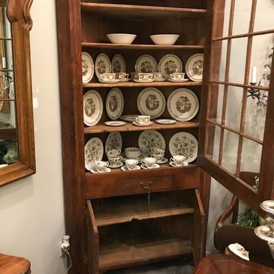 Lot 24-Fabulous Antique Virginia Walnut Corner Cabinet