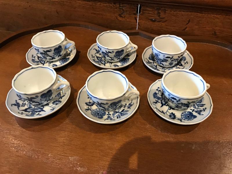 Lot 121-Lot of 6 Porcelain Blue Danube Demitasse Cups and Saucers ...