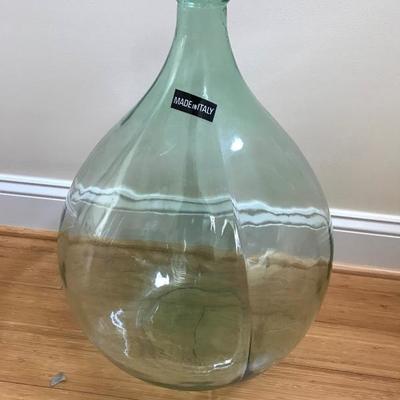 Lot 218- Italian Green Glass Demijohn Bottle