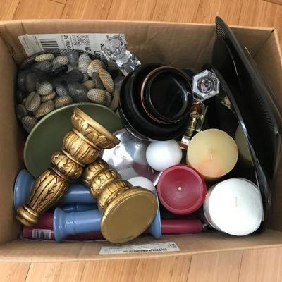 Lot 175-Box lot of Miscellaneous Candle Related Items