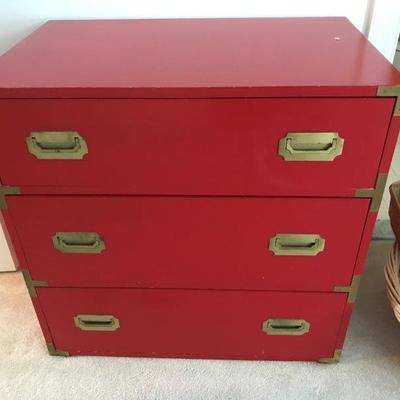 Lot 75-MId-Century Modern Red Bachelor's Chest