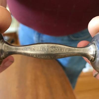 Lot 152-Sterling Dumbbell Style Baby Rattle