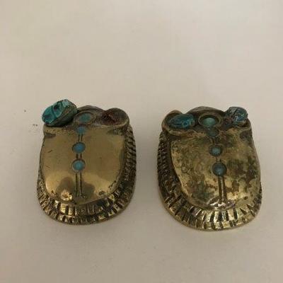 Lot 29-Pair of Vintage Brass Scarab Beetle Paperweights