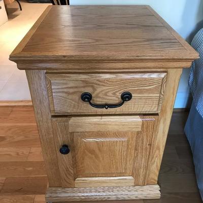 Lot 359-Solid Oak Drawer Over Door End Table Cabinet