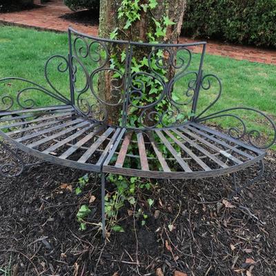Lot 210-Curved Iron Garden Bench