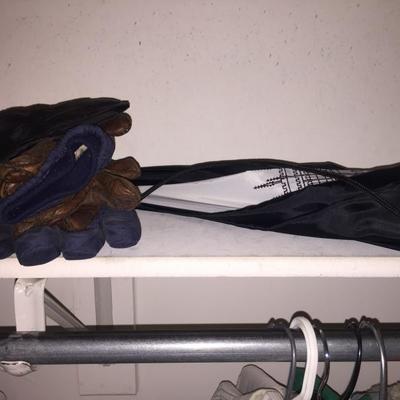 Lot 289-Closet Lot of Mens Gloves and Umbrella