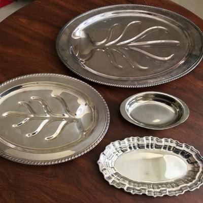 Lot 242-Lot of Silverplated Serving Trays 