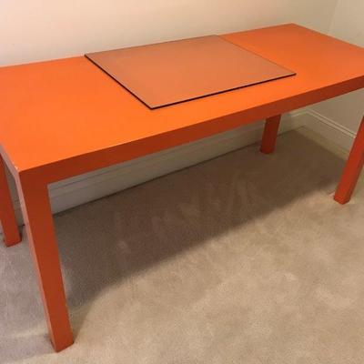 Lot 65-Mid-Century Orange Console Table/Desk