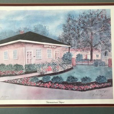 Lot 309-Framed Signed and Numbered Print by P. Mulligan- Germantown Depot
