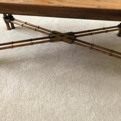 Lot 281-Brandt Dark Oak Rectagle Coffee Table with Faux Bamboo Legs