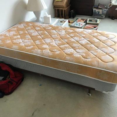Lot 101-Twin Mattress Boxspring with Metal Frame