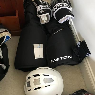 Lot 192-Hockey Pads, Gloves, and Helmet