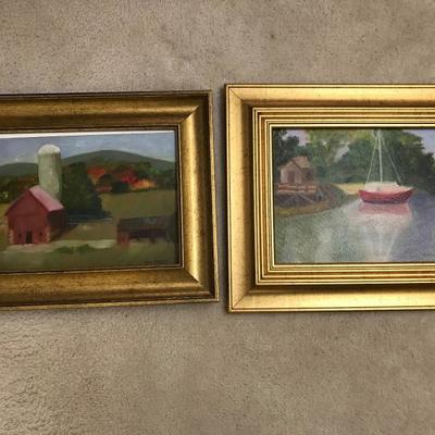 Lot 303-Pair Original Paintings on Board by Leesburg, Virginia Artist Bea Snyder