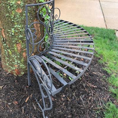 Lot 210-Curved Iron Garden Bench