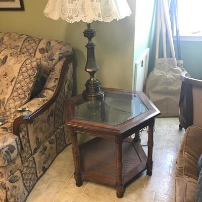 Lot 54 - Table and Lamp 