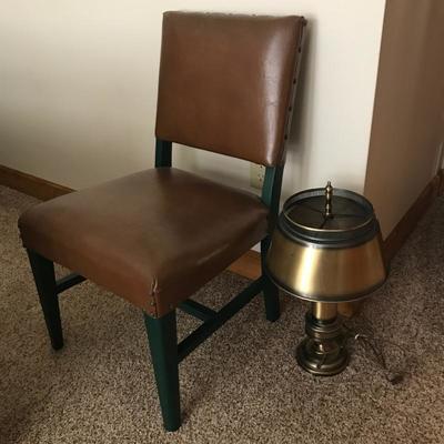 Lot 9 - Chair and Lamp