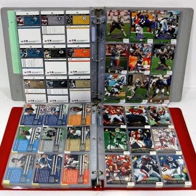 Lot of 5 Albums/Binders with Football Cards 1995-2004 Fleer Pinnacle