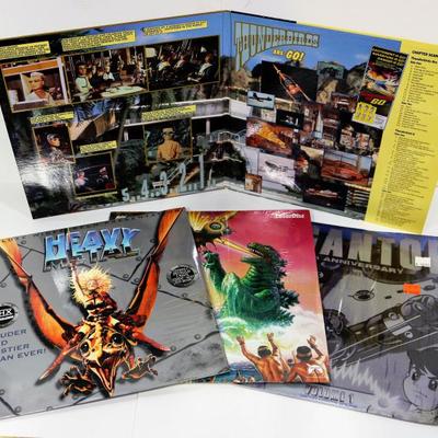 Heavy Metal Godzilla Gigantor Thunderbirds Movies on 4 LD Laser Discs Lot