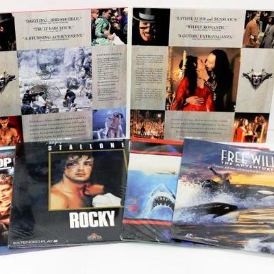 5 Movies Lot on LD - LASER DISCS LOT - Rocky Jaws Dracula Top Gun Free Willy